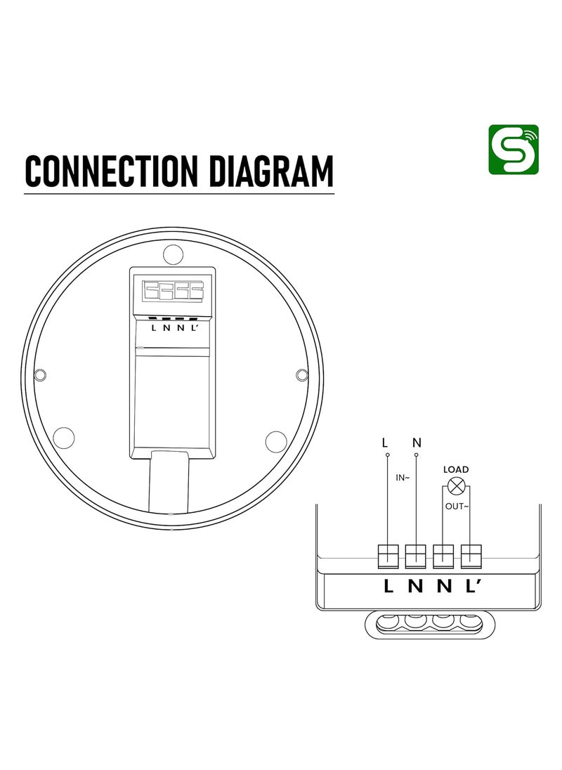 ESYSENSE ESYSENSE ESYM25 360 Microwave Motion Sensor Switch Radar Motion Detector with LUX Sensor 5M Detection Range Smart Auto OnOff Sensor  - Image 5