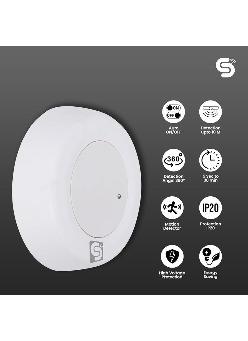 ESYSENSE ESYSENSE ESYM25 360 Microwave Motion Sensor Switch Radar Motion Detector with LUX Sensor 5M Detection Range Smart Auto OnOff Sensor  - Image 2