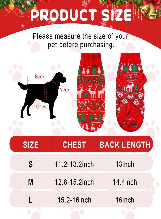 Reginary 9 Pack Dog Christmas Costume Xmas Sweaters Headband Scarf Set Christmas Dog Cat Sweaters Costume Winter Warm Small Dogs Clothes Adjustable Xmas Hair Hoop Headwear for Pet Accessories (L) - Image 2