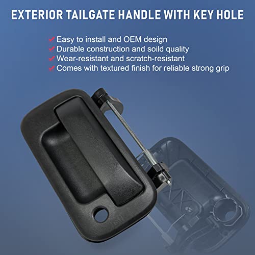 DICMIC Exterior Tailgate Handle with Key Hole Compatible with 2004-2016 Ford F150 F250 F350 F450 F550 Explorer Lobo Lincoln Mark LT Replace# 8L3Z-9943400-AA, 79606 - Image 2
