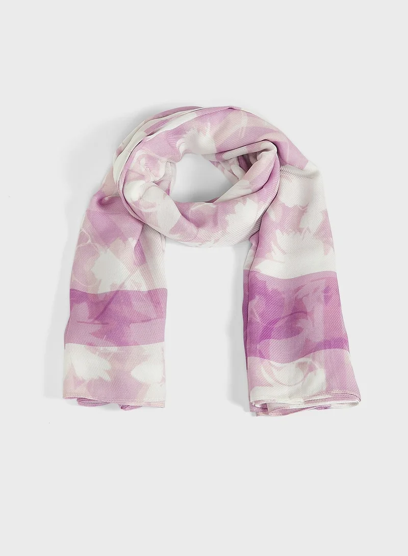 Calvin Klein Jeans Flower Printed Scarf 130X130