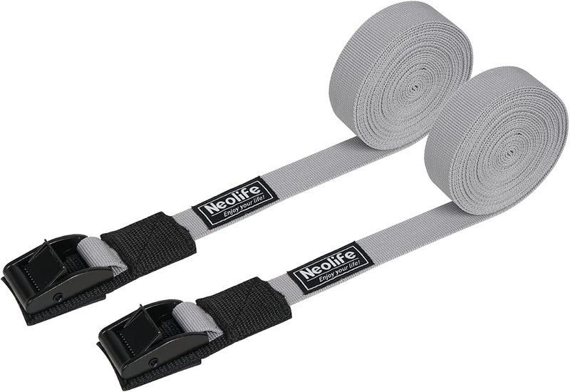 WONITAGO Rack Strap Tie Down Straps for Surfboard SUP Paddleboard Kayak Snowboard and Canoes, 15 Feet (Pair), Black/Yellow/Gray - Image 1
