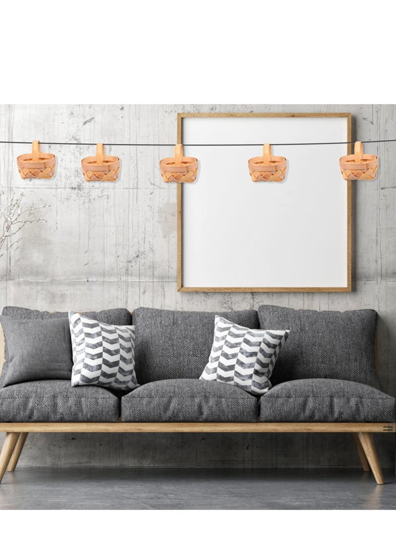 SYOSI 12 Pack Mini Woven Baskets with Handles, Miniature Picnic Baskets, Wood Woven Dollhouse Flower Basket, Suitable for Party Favors Crafts - Image 4