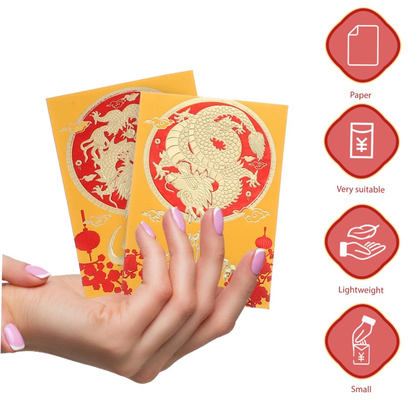 30 Pcs Chinese Red Envelopes Year Of Dragon Luck Money Bags Delicate Printed Random Styles - Image 3