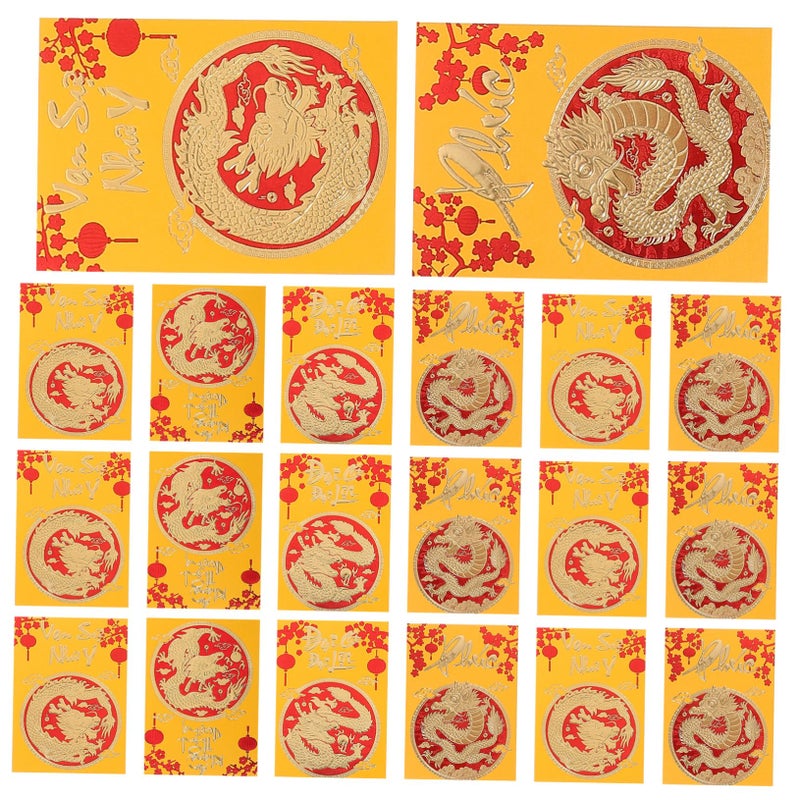 30 Pcs Chinese Red Envelopes Year Of Dragon Luck Money Bags Delicate Printed Random Styles - Image 2