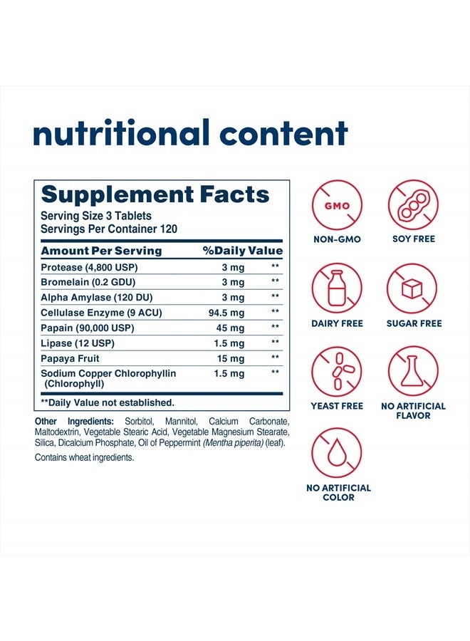 American Health Super Papaya Enzyme Plus Chewable Tablets, Natural Papaya Flavor - Promotes Digestion & Nutrient Absorption, Contains Papain & Other Enzymes - 360 Count - Image 2