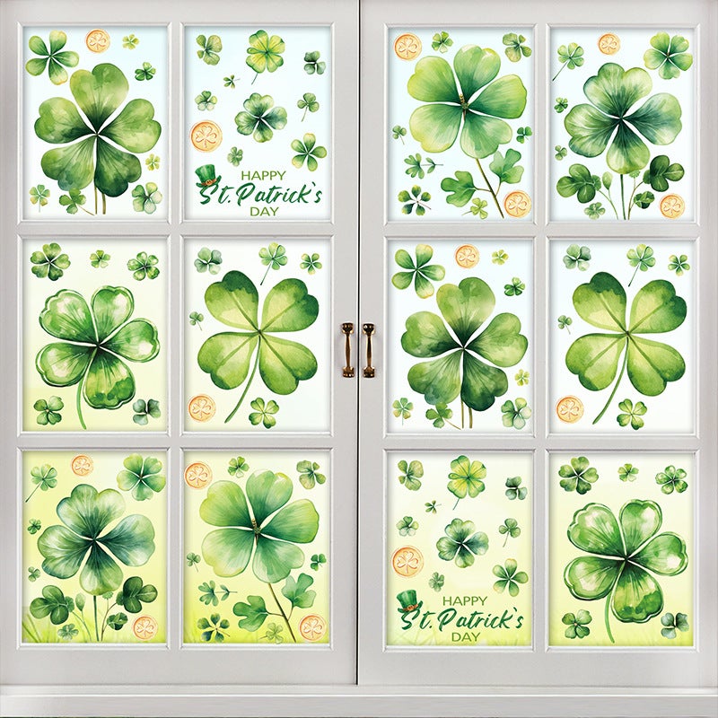 2026 St. Patrick'S Day Electrostatic Adhesive Shamrock Gnome Irish Holiday Party Decorations - Image 5