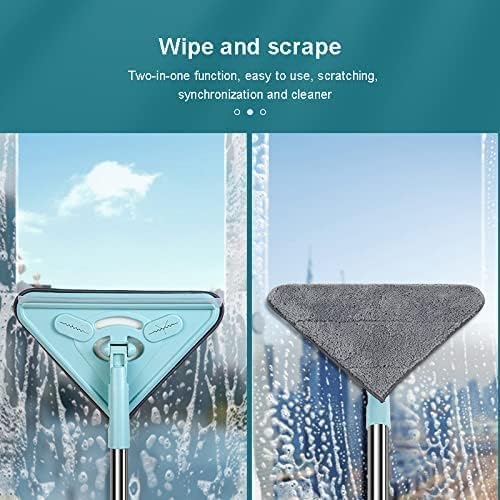 Deoxys Multifunctional Triangle Mop Upgraded Wall Mop with Long Handle 360 Rotatable Adjustable Cleaning Mop Extendable Triangle Mop with Cleaning Cloth for Wall Ceiling Window Floor - Image 4