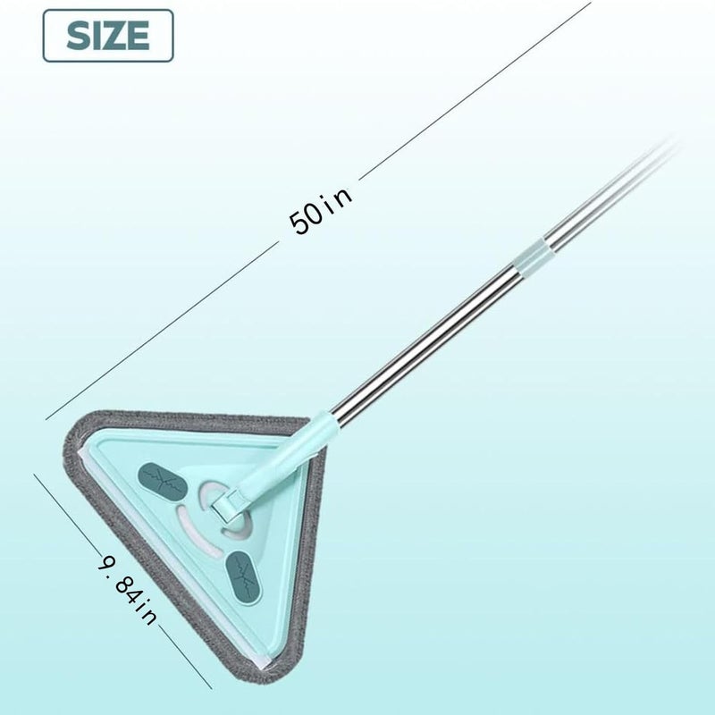 Deoxys Multifunctional Triangle Mop Upgraded Wall Mop with Long Handle 360 Rotatable Adjustable Cleaning Mop Extendable Triangle Mop with Cleaning Cloth for Wall Ceiling Window Floor - Image 3