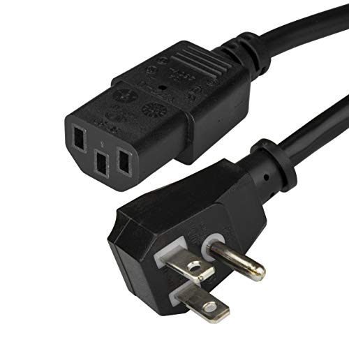 StarTech.com 15ft (4.5m) Computer Power Cord, Flat NEMA 5-15P to C13, 10A 125V, 18AWG, Black Replacement AC Power Cord, PC Power Supply Cable, Monitor/Printer Power Cable - UL Listed (PXTF10115) - Image 1