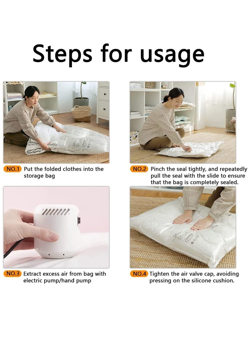 6PCS Storage Bags Space Saver Bags Vacuum Sealer Bags for Clothes Storage Compression Sealed Bags for Travel Comforters Blankets Bedding (Medium )  - Image 4