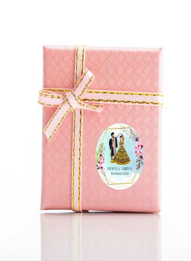 Yellow Nuts ملصقات شكر شخصية لحفلات الزفاف من يلو ناتس، مقاس 2 بوصة، 60 قطعة، هدايا تذكارية لحفلات الحناء والزواج والذكرى السنوية - Image 5