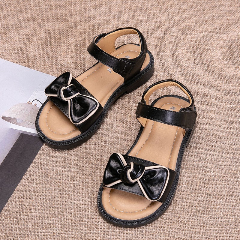 Girls Sandals Genuine Leather Summer Medium And Large Kidsren Baby Girls Non-Slip Soft Bottom Kidsren'S Princess Shoes - Image 4