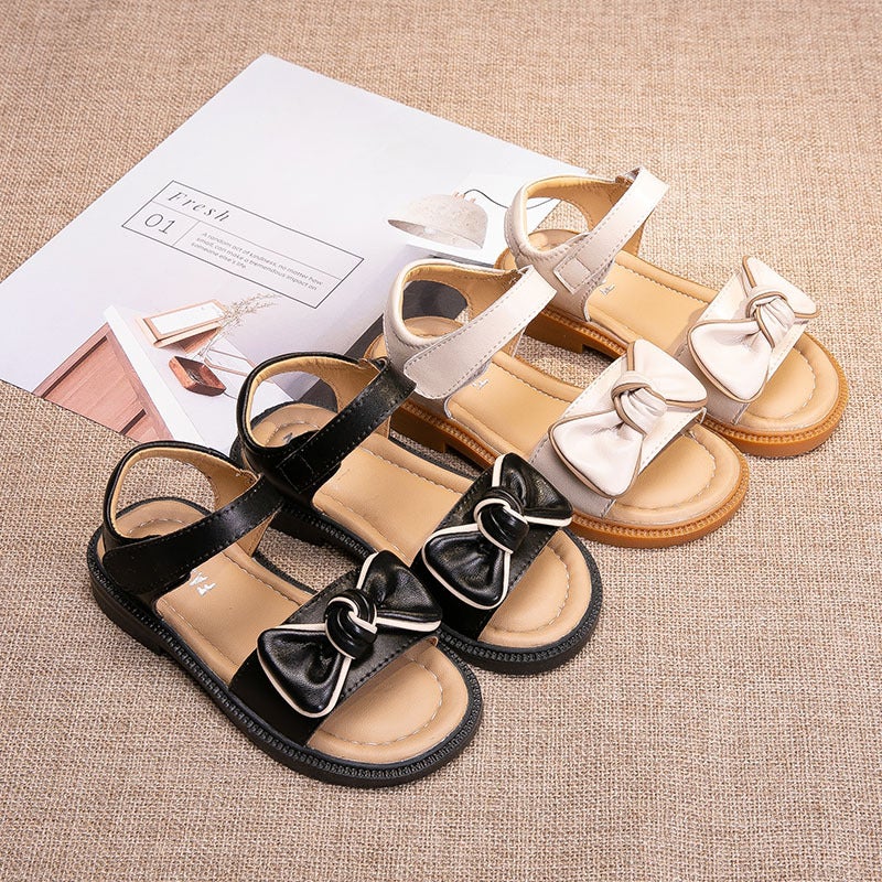 Girls Sandals Genuine Leather Summer Medium And Large Kidsren Baby Girls Non-Slip Soft Bottom Kidsren'S Princess Shoes - Image 2