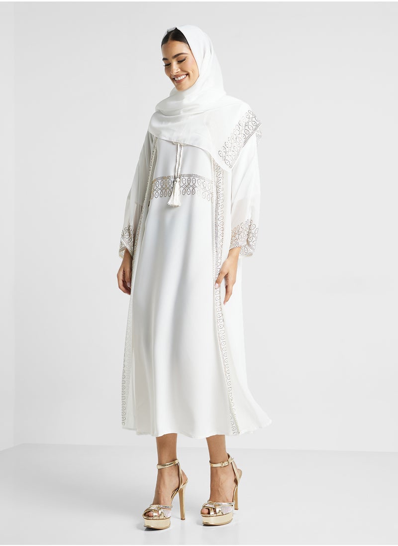 ARABIAN CLOSET High Neck Double Layered Abaya  - Image 1