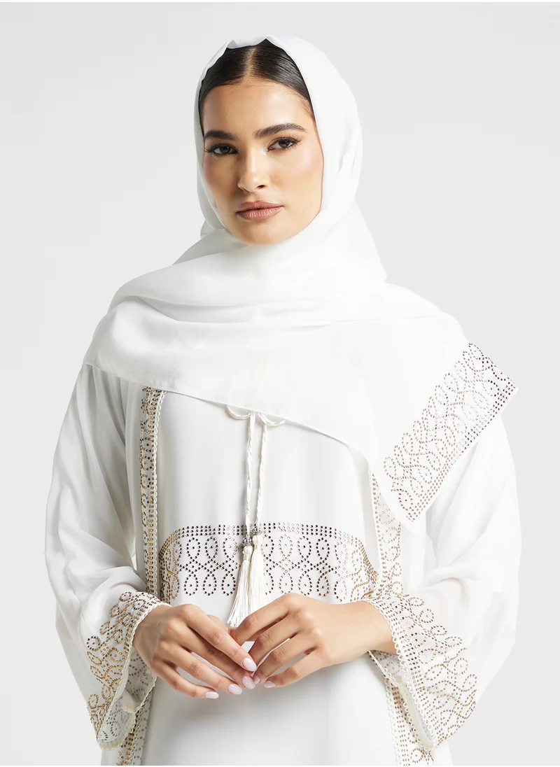 ARABIAN CLOSET High Neck Double Layered Abaya