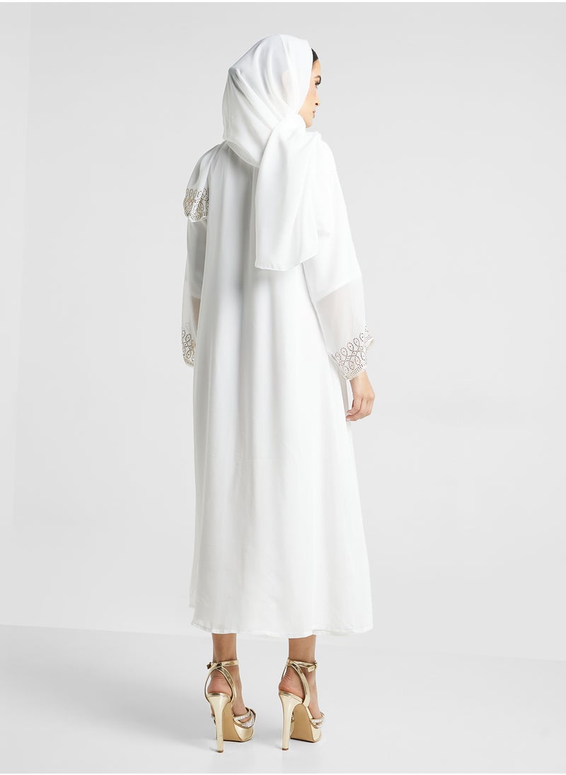 ARABIAN CLOSET High Neck Double Layered Abaya  - Image 2