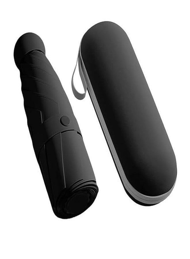 TONSYL مظلة صغيرة قابلة للطي من TONSYL مع حافظة، للرجال والنساء، 6 أضلاع (فتح يدوي) مظلة سفر صغيرة الحجم، مصنوعة من البوليستر وقماش واقٍ من الأشعة فوق البنفسجية للحماية من الشمس والمطر (متعددة الألوان) - Image 1