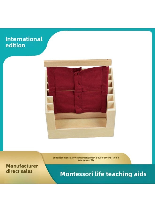 Clothes Rack International Version Montessori Teaching Aids Children's Montessori Kindergarten Direct Daily Life-Color:Buckle Clothing Frame  - Image 2