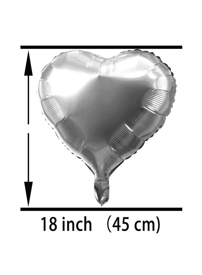 AWESON PARTY Red Heart Foil Mylar Balloons - Silver Metallic Heart Shaped Balloons Foil for Valentines Day Decor Romantic Decorations Special Night Wedding Bachelorette Birthday Party Favor Balloon Decors, 30pc - Image 3