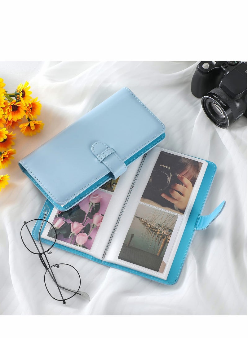 Excefore Photo Albums, 2 Pcs Wallet Album Pu Leather Scrapbook Mini Portable Photocard Binder for 80 Instant Film Photos - Image 4
