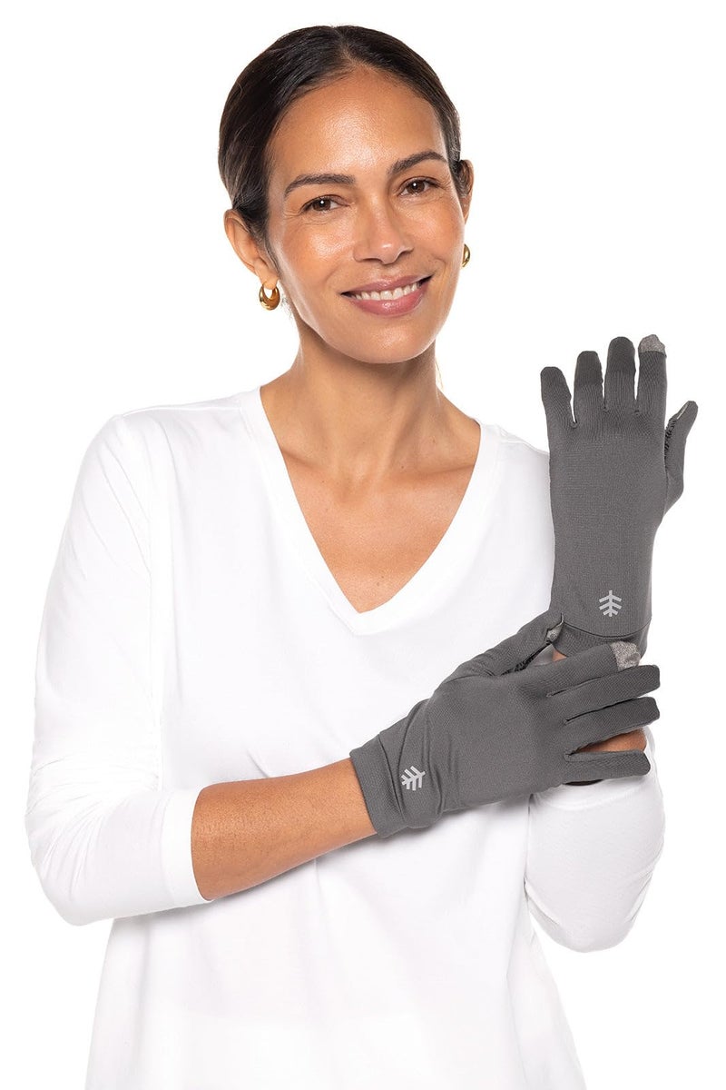 Coolibar Full Finger UV Sun Gloves - UPF 50+ Sun Protection - Gannett in Charcoal - Image 4