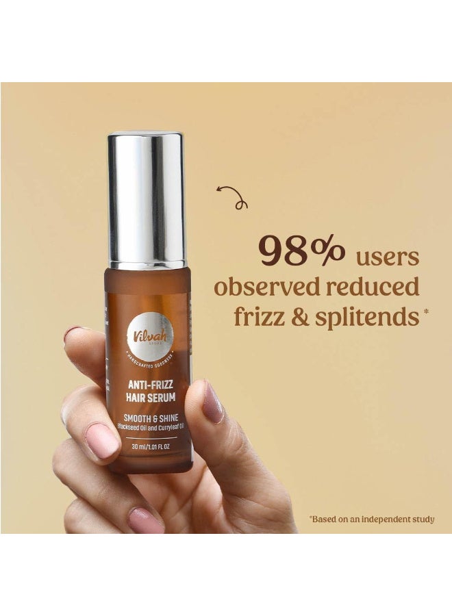 vilvah STORE Anti Frizz Hair Serum | Tames Frizz And Flyaways | Prevents Split Ends And Breakage | Silicone Free | For Women & Men | For All Hair Types | 30ml - Image 2