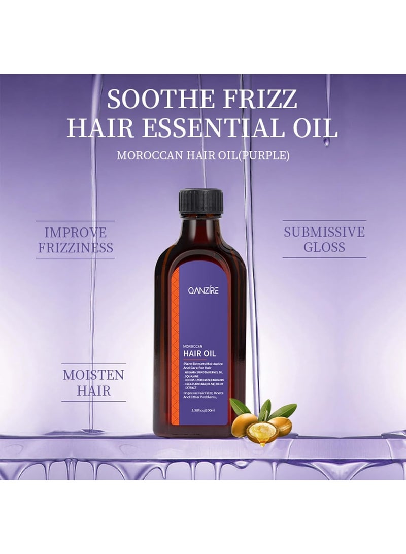 Zikra Hair Oil Treatment, ORGANIC Moroccan Argan Essential Oil, Penetrating Leave Hair Soft & Shiny, Split End Repair for Dry & Damaged Hair,Treatment For Dry, Damaged Hair, 100ML - Image 5