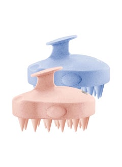 Heeta HEETA Scalp Massager 2 Pack for Hair Growth Soft Silicone Bristles to Remove Dandruff and Relieve Itching Scalp Scrubber for Hair Care Relax Scalp Shampoo Brush for Wet Dry Hair New Pink  Blue 