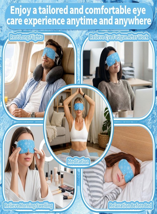 Newcotte 36 Pack Cooling Eye Masks Mint Scented Disposable Hydrogel Eye Patches for Puffy, Dark Circles, Dry Eyes Cooling Sensation Individually Wrapped Travel Size Relaxation Gifts for Men Women - Image 4
