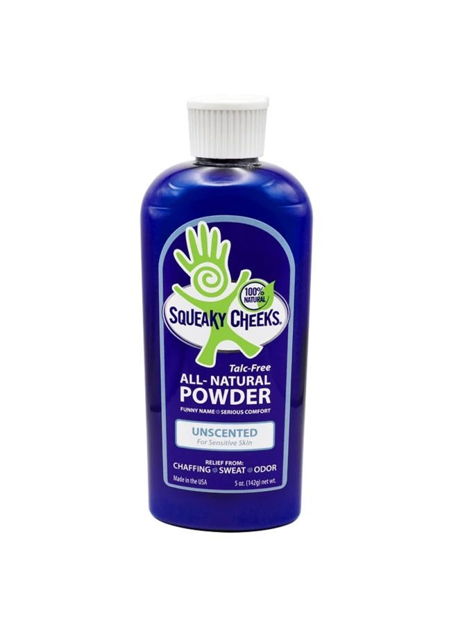 Squeaky Cheeks Unscented Fragrance-Free Dusting Powder - Gentle and Nourishing for Sensitive Skin - Organic and Talc-Free (5oz) - Image 1