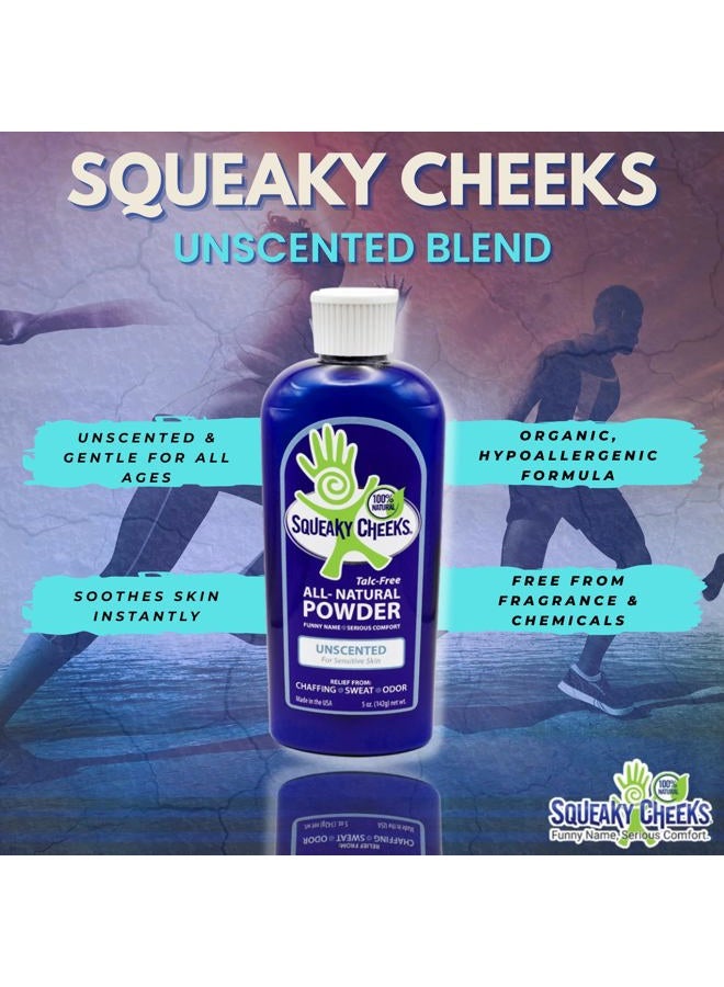 Squeaky Cheeks Unscented Fragrance-Free Dusting Powder - Gentle and Nourishing for Sensitive Skin - Organic and Talc-Free (5oz) - Image 4