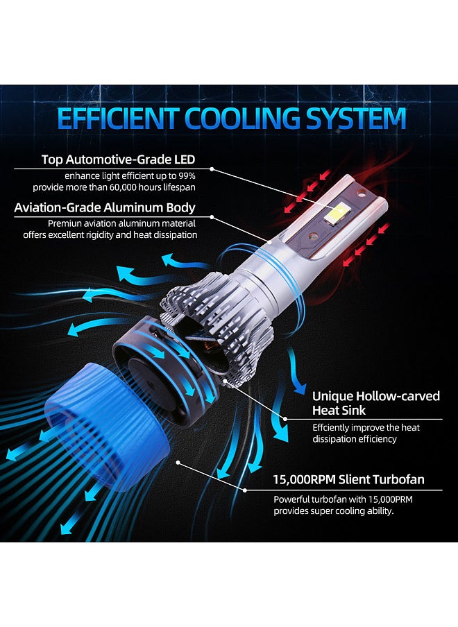 Generic 2Pcs IP68 Waterproof Car LED Headlight Bulbs LED Driving Lamp All-in-one Conversion Kit 50W H4/HB2/9003  - Image 5