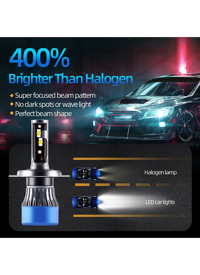 Generic 2Pcs IP68 Waterproof Car LED Headlight Bulbs LED Driving Lamp All-in-one Conversion Kit 50W H4/HB2/9003  - Image 3