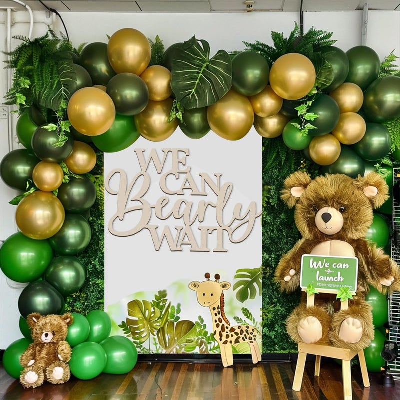 Longan Craft We Can Bearly Wait Sign Baby Shower Decorations, 30 Inch Wooden Banner We Can Bearly Wait Sign for Backdrop Gender Reveal Party Girl Boy Baby Bear Theme Party Decoration - Image 4