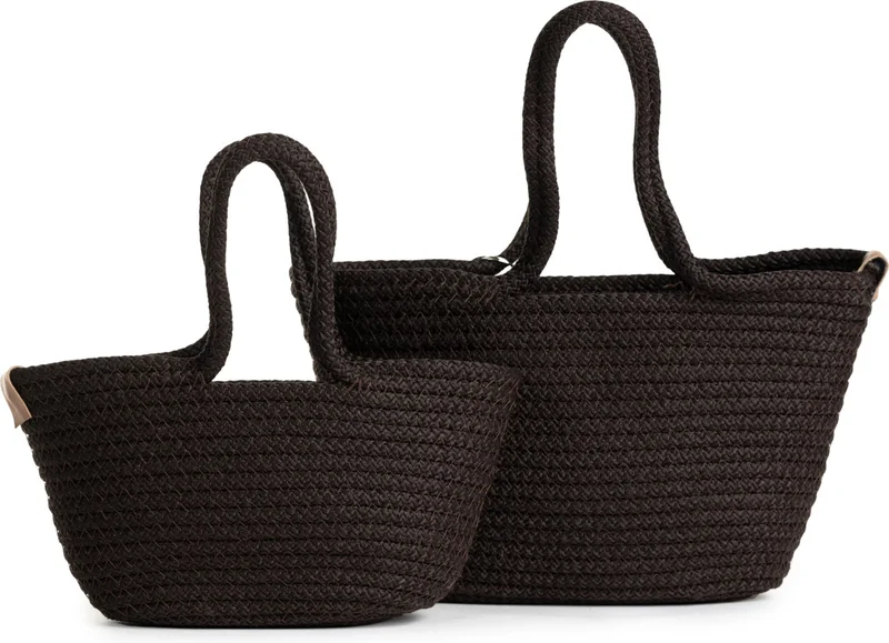 نوثينج 2-Piece Mini Braided Teddy Bear Mother and Child Bag Set with Keys