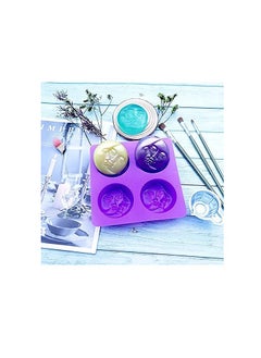 Excefore Sun & Moon Silicone Soap Moulds, 4 Cavity Crescent Moon Face Silicone Soap Mould for Homemade Lotion Bar, Bath Bombs, Polymer Clay, DIY Candle Resin Making  - Image 3