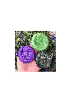 Excefore Sun & Moon Silicone Soap Moulds, 4 Cavity Crescent Moon Face Silicone Soap Mould for Homemade Lotion Bar, Bath Bombs, Polymer Clay, DIY Candle Resin Making  - Image 5