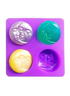 Excefore Sun & Moon Silicone Soap Moulds, 4 Cavity Crescent Moon Face Silicone Soap Mould for Homemade Lotion Bar, Bath Bombs, Polymer Clay, DIY Candle Resin Making  - Image 1