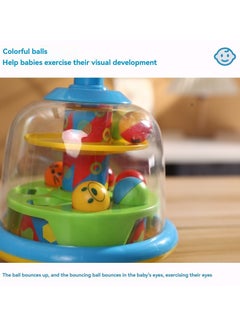 M MIAOYAN Press and rotate the jumping ball puzzle enlightenment early education children's toys, rotating pop-up partner children's ball rotating toys are very suitable for children's early education toys  - Image 4
