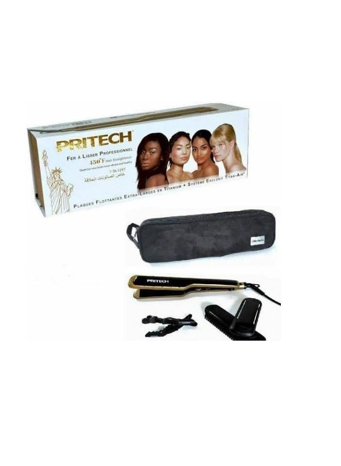 pritech Professional Hair Straightener from British - Babyliss Titanium | Heat up to 450°F | Suitable for protein and keratin | 365° Rotation | Safety Lock - Image 2