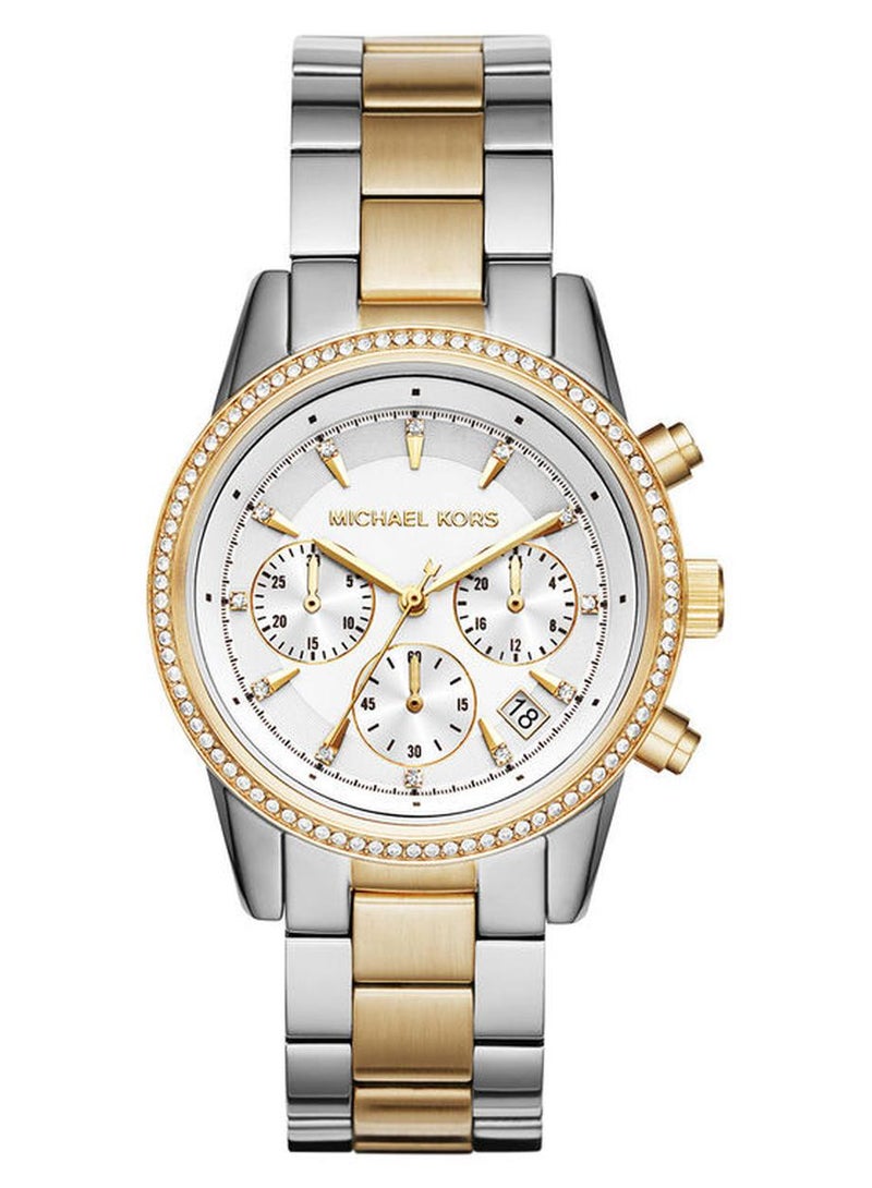 Michael Kors Women Chronograph Round Shape Stainless Steel Wrist Watch - MK6474 - 37 mm - Image 1