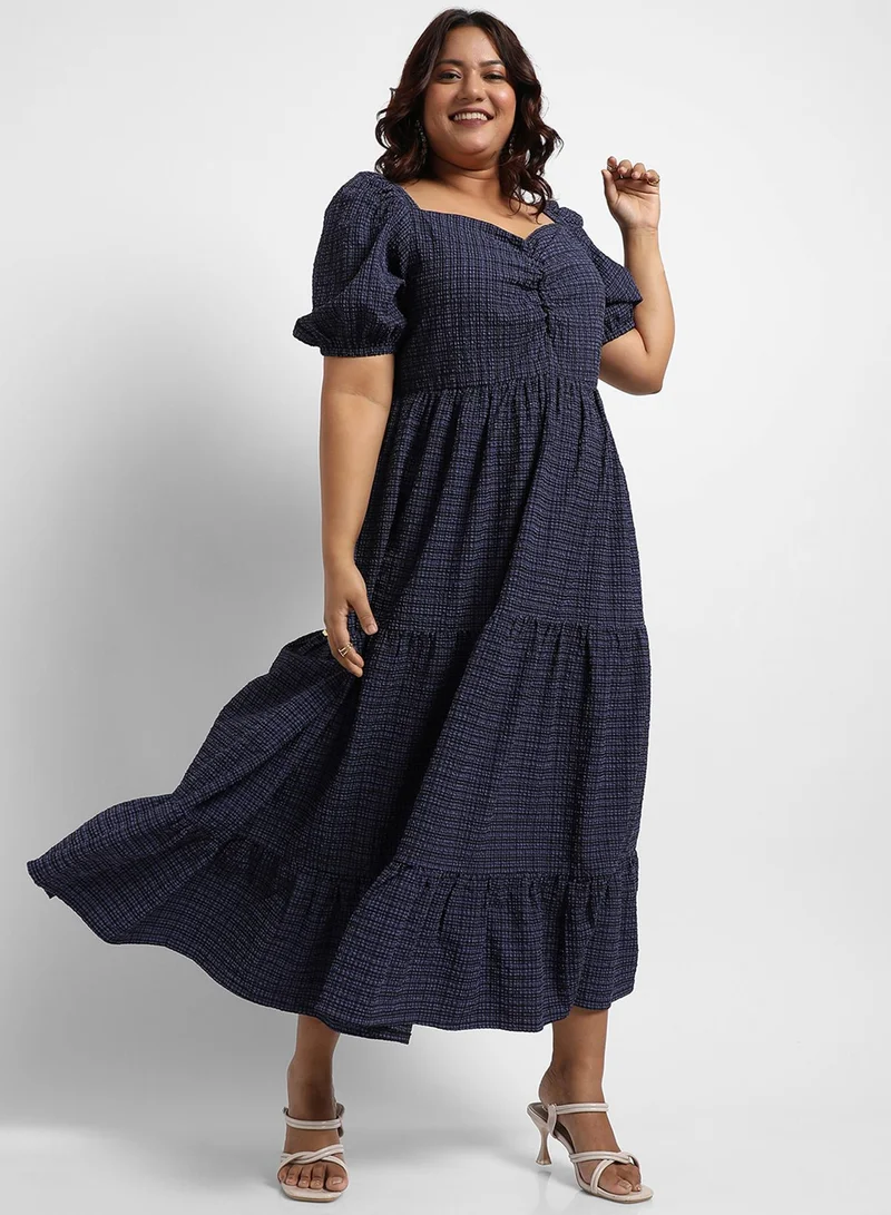 Instafab Plus Tiered Maxi Dress