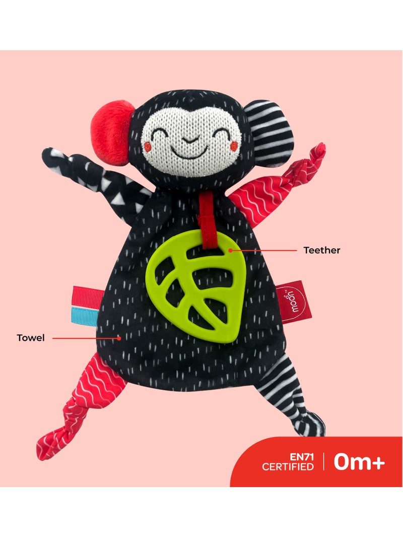 Moon Teething Towel For Baby Safe Stimulating Toy - Black - Image 2