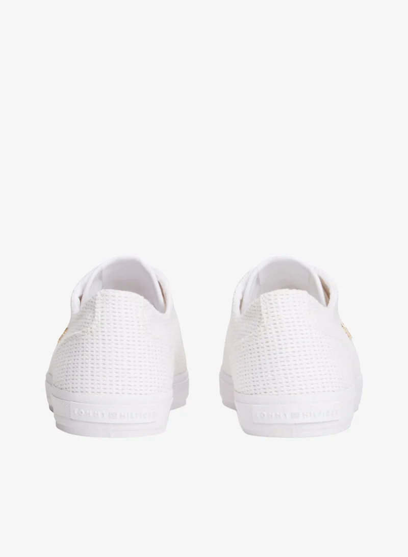 Tommy Hilfiger White TH Monogram Textured Trainers for Women | Best Price UAE