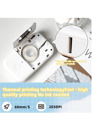 Label Maker,D30 Small Wireless Label Printer, Label Maker Machine with Tape Compatible with iOS + Android, Great for Home, Office, Supermarket,Include 1Roll Thermal Paper,White - view 3