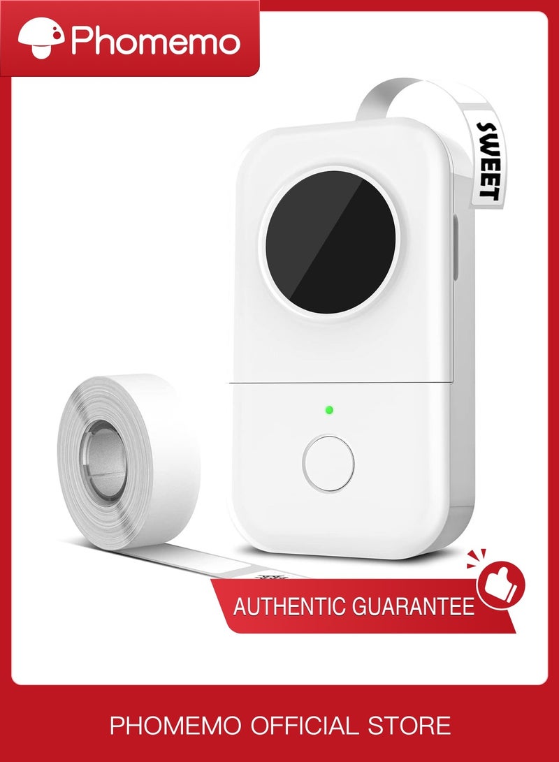 phomemo Label Maker,D30 Small Wireless Label Printer, Label Maker Machine with Tape Compatible with iOS + Android, Great for Home, Office, Supermarket,Include 1Roll Thermal Paper,White - Image 1