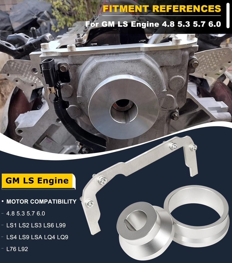 Camoo LS Rear Main Cover Billet Alignment Tool, Front Cover Alignment Tools & Oil Pan Alignment Tool Kit for GM LS Engine 4.8 5.3 5.7 6.0 LS1 LS2 LS3 LS6 L99 LS4 LS9 LSA LQ4 LQ9 L76 L92 - Image 2