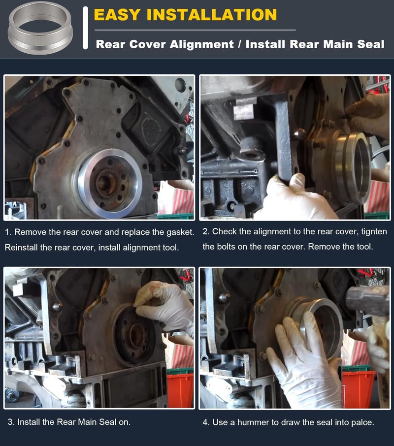 Camoo LS Rear Main Cover Billet Alignment Tool, Front Cover Alignment Tools & Oil Pan Alignment Tool Kit for GM LS Engine 4.8 5.3 5.7 6.0 LS1 LS2 LS3 LS6 L99 LS4 LS9 LSA LQ4 LQ9 L76 L92 - Image 3