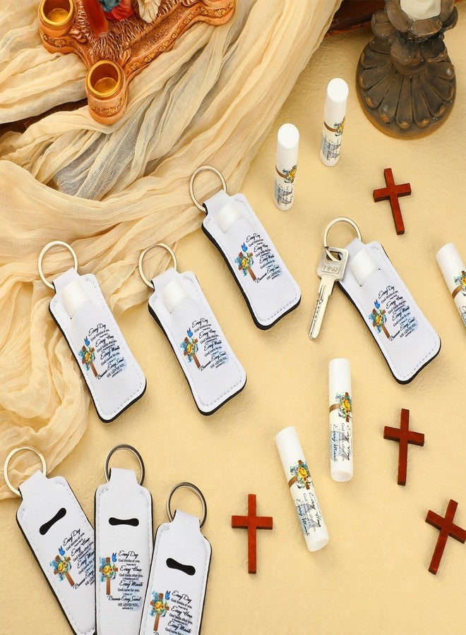 Swiffen 36 Pcs Christmas Christian Lip Balms Bulk Scripture Bible Verse Gifts for Women Faith Lip Balms Holder Keychain Religious Inspirational Church Party Favor for Coworker Staff Employee(Everyday) - Image 3
